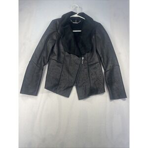 White House Black Market Moto  jacket Black Size XS with faux fur lining